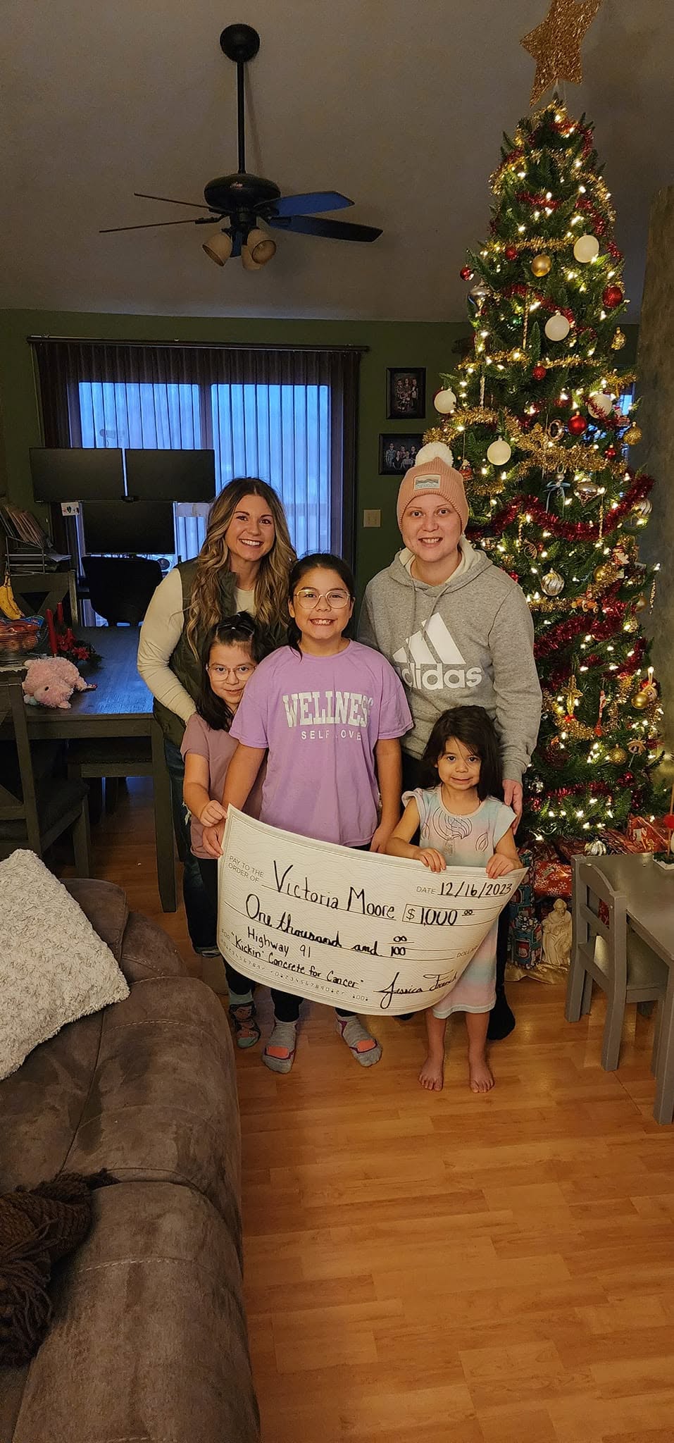 Victoria Moore with her family